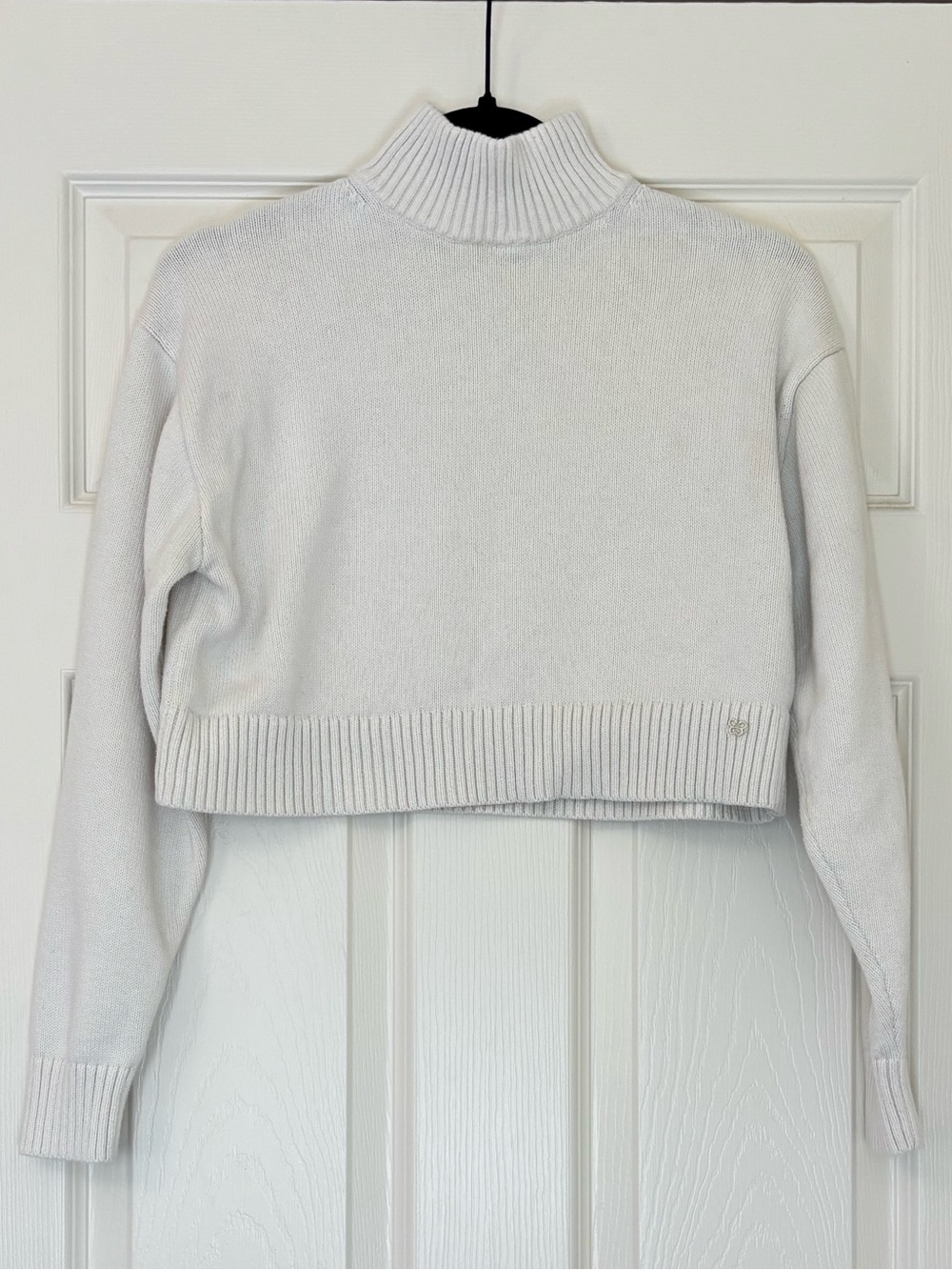 Sunday Best Organic Cotton Blend Scottie Turtleneck Cropped Ribbed Edge Sweater